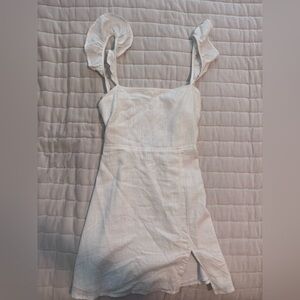 White Ruffle Strap Dress - American threads